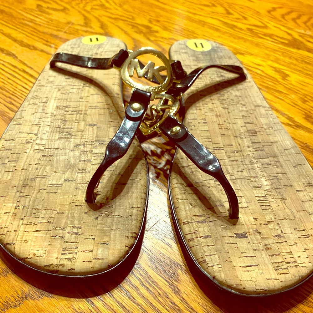 Michael Kors cork flip flops